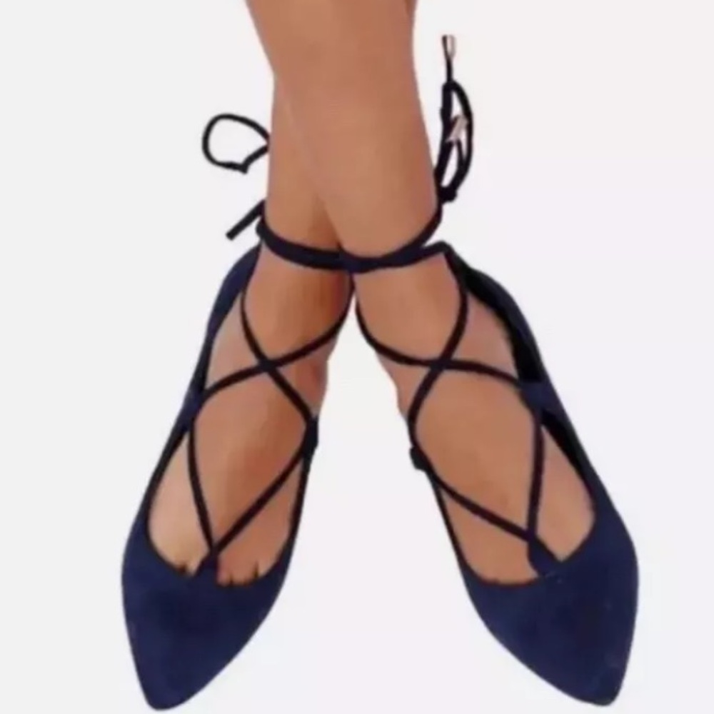 Yoki Size 7 Jollymix Urban-140, Dark Blue, Velvet Flat Shoe - NEW